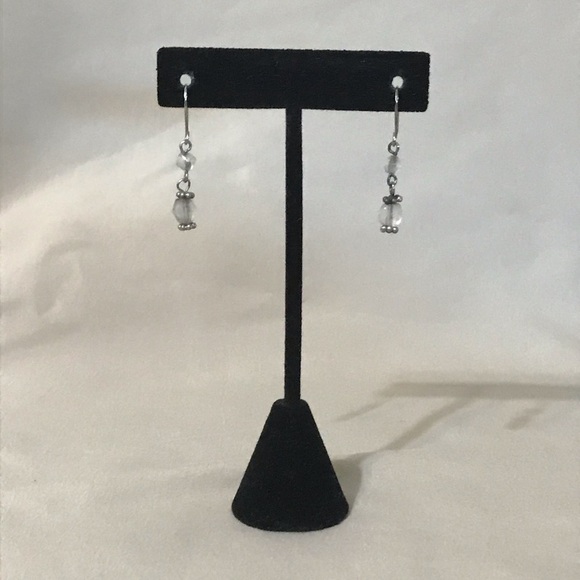 Vintage silver & bead dangle earrings - Picture 1 of 6